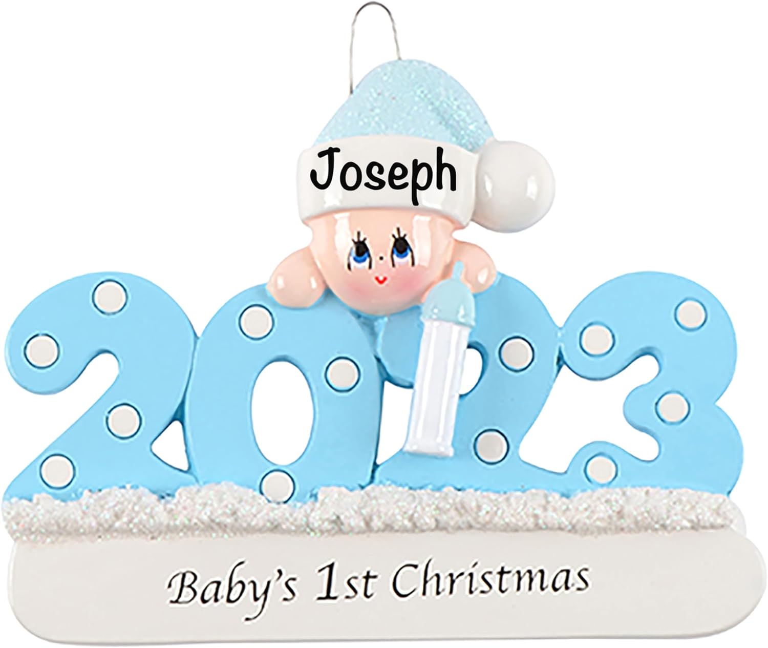 Adornos personalizados para la primera Navidad del bebé 2023  Personalización rápida y gratuita las 24 horas  Decoración azul personalizada de la