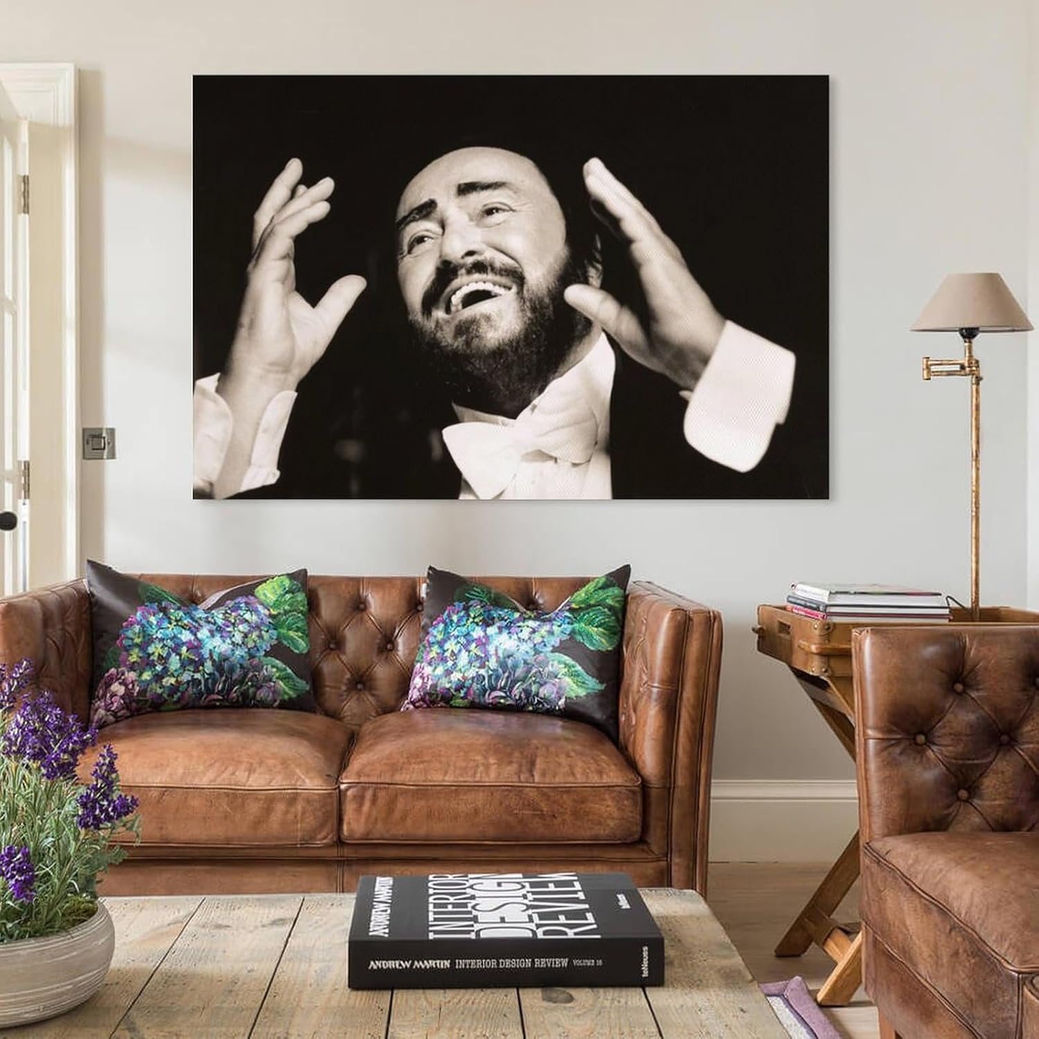 MAXIAN Luciano Pavarotti – Póster de arte tenor del mundo, 4 pinturas sobre lienzo, póster de arte de pared, impresión de desplazamiento, impresión