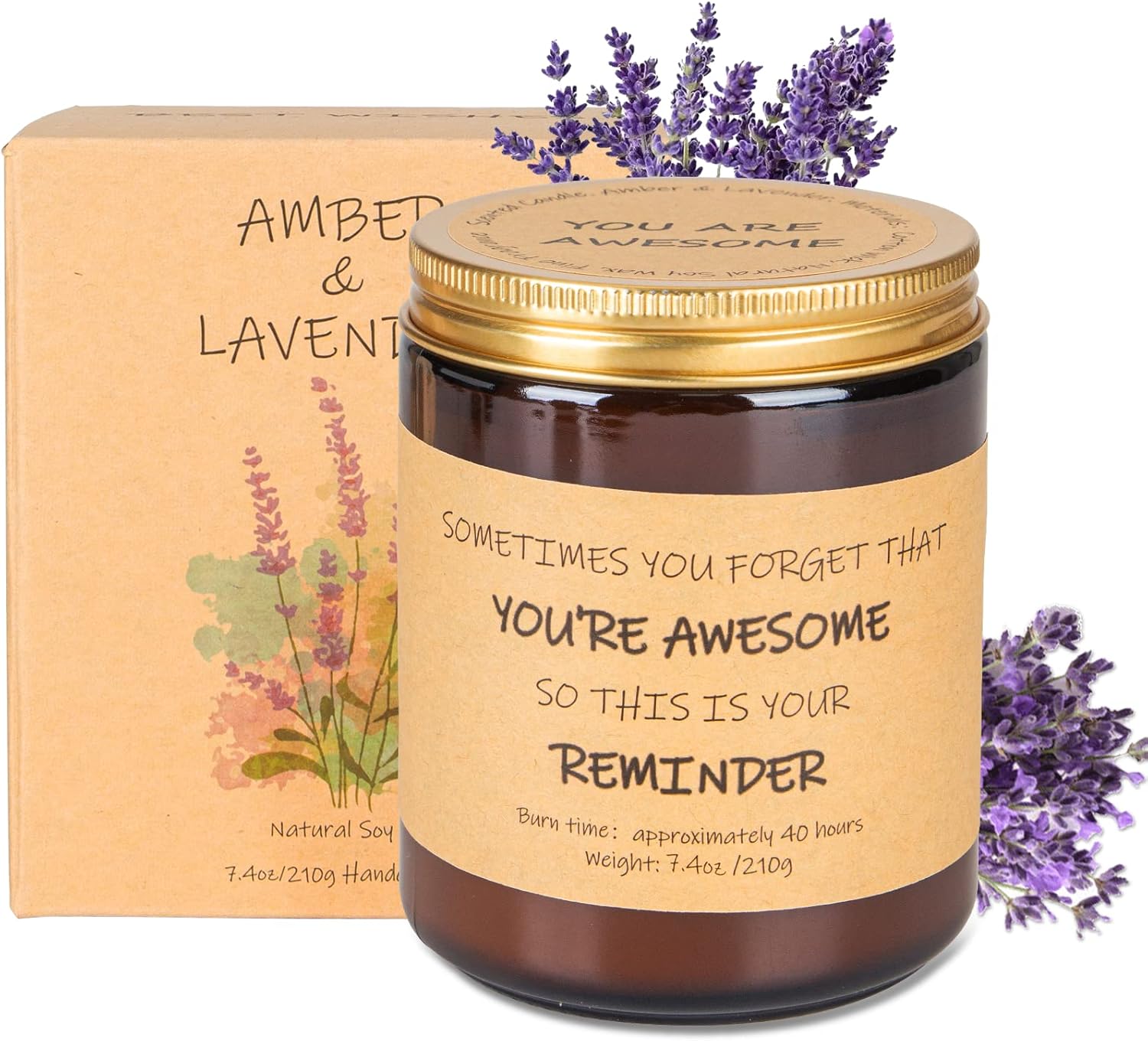 Velas perfumadas de lavanda, regalos de agradecimiento inspiradores, juego de velas de cumpleaños para mujeres, regalos de cumpleaños relajantes