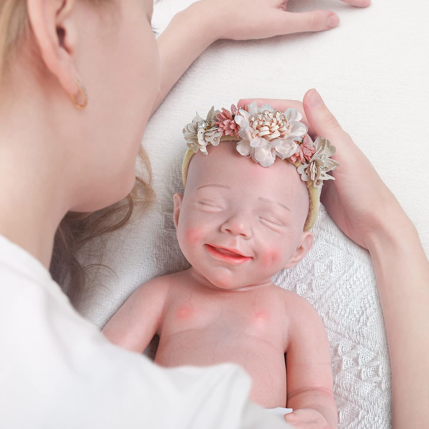 JIZHI Reborn Baby Dolls Platinum Silicone Full Body  Niña de 16 pulgadas  Cuerpo suave realista  Muñecas de bebé recién nacidas que se ven reales