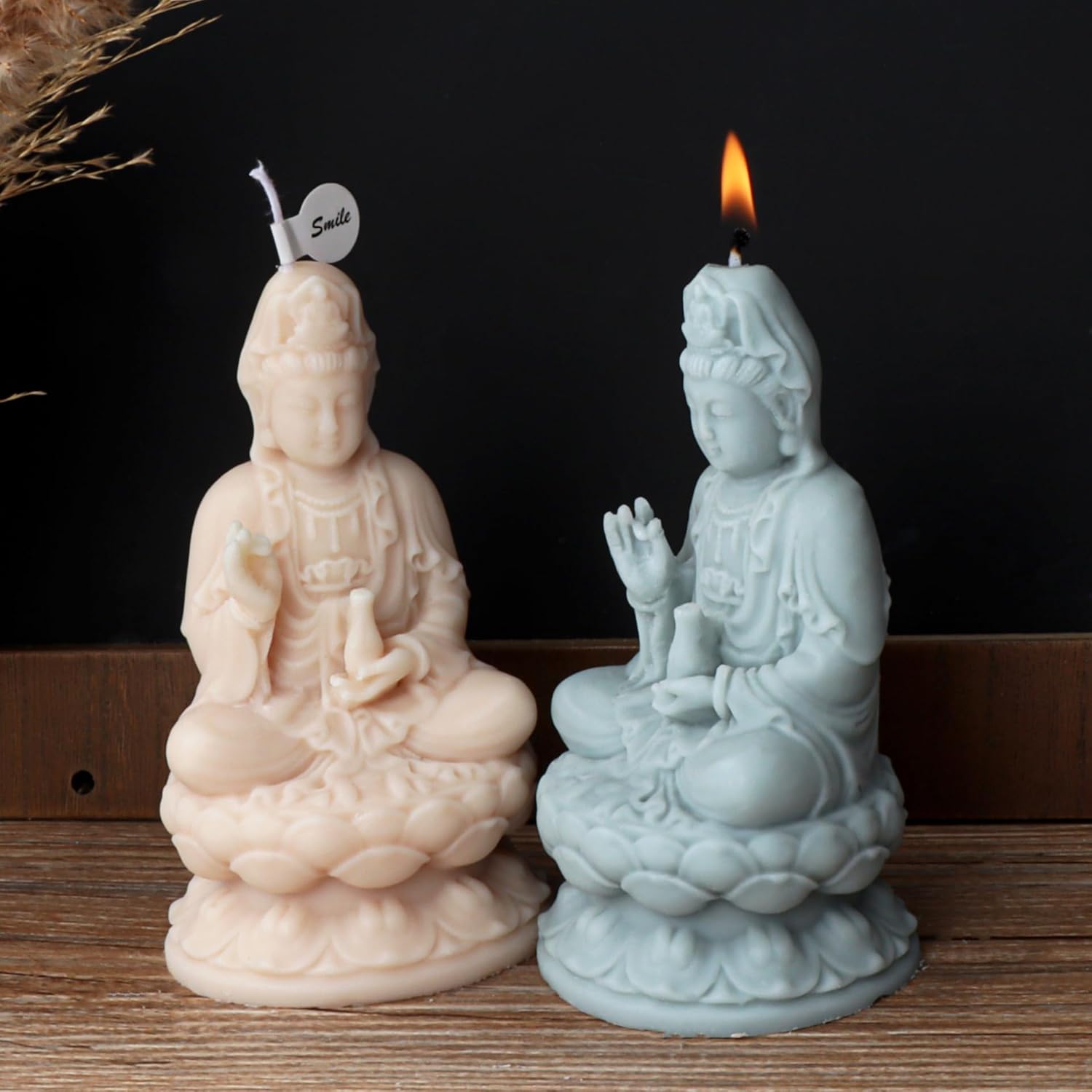 Molde de vela de Buda 3D Quan Yin Buddha estatua de silicona para escultura, vela de cera de soja, arte de resina, manualidades de bricolaje