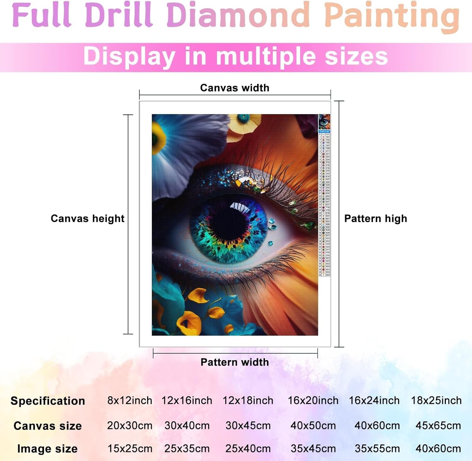 CoHraeu Kits de pintura de diamantes 5D para adultos, diseño de mariposas de taladro completo, arte de diamantes de cristal para ojos grandes, kits