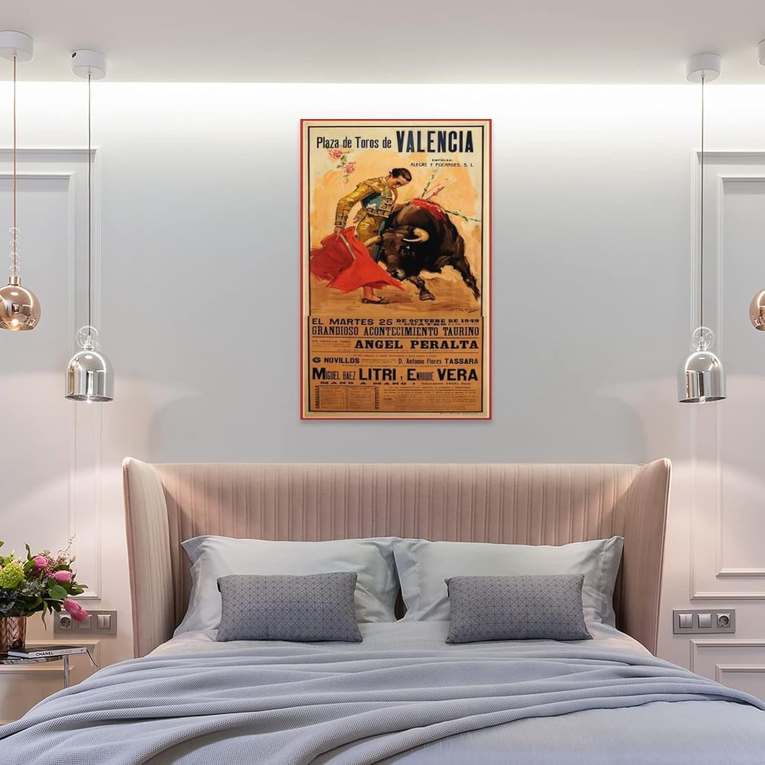 Madrid Arena – Póster retro de viaje corridas de toros, arte de rodeo (2) impresiones artísticas de pared para decoración de pared, decoración de