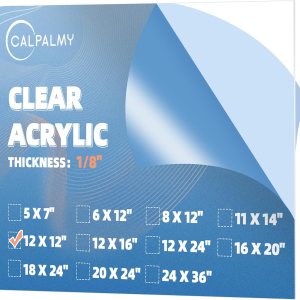 Plexiglás de hoja acrílica transparente de 12 x 12 pulgadas, 18 pulgadas de grosor uso para proyectos de manualidades, letreros, proyectos de Plexiglás de hoja acrílica transparente de 12 x 12 pulgadas, 18 pulgadas de grosor uso para proyectos de manualidades, letreros, proyectos de