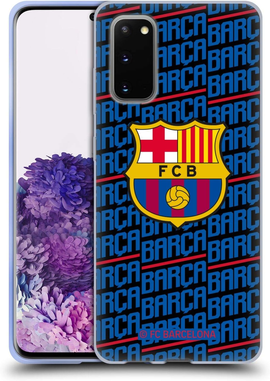 Head Case Designs Funda de gel suave con licencia oficial del FC Barcelona Barca Crest Patterns compatible con Samsung Galaxy S20  S20 5G