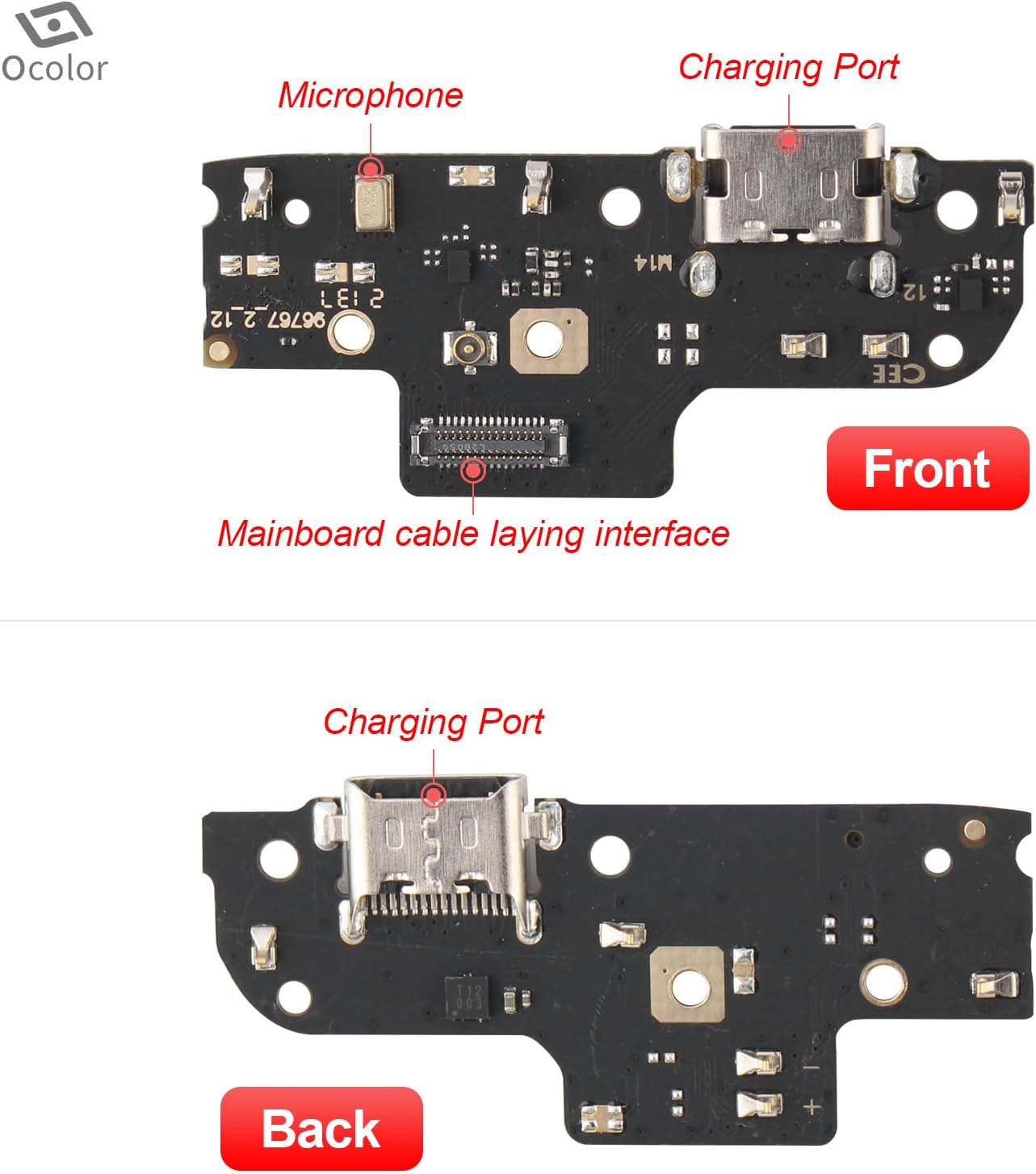 Ocolor Cargador Dock Conector para Motorola G Puerto de Carga Puerto Puro Reemplazo para Moto G Pure XT2163 Cargador USB Placa Flex Cable Piezas