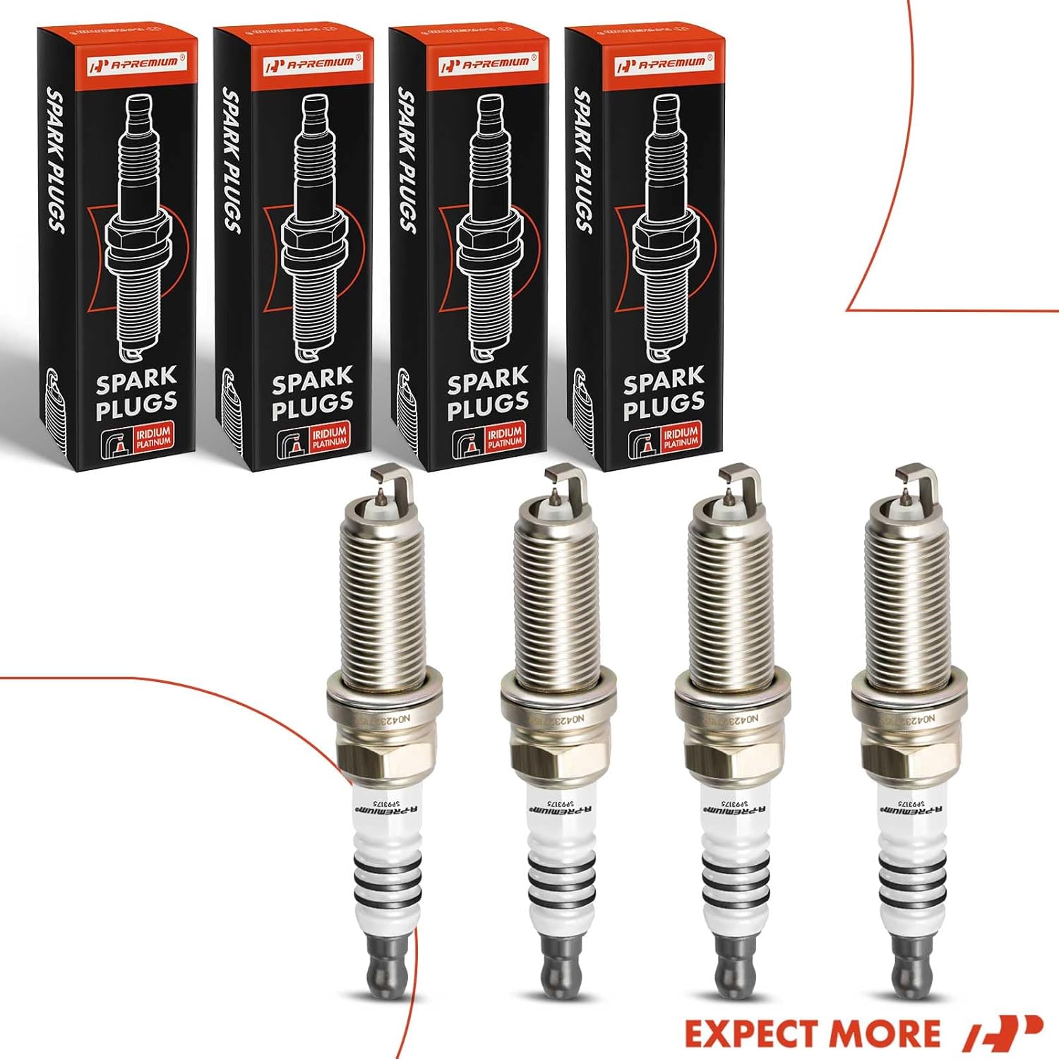 A-Premium Bujías de platino iridio compatibles con Honda CR-V, Civic, Accord, Crosstour y Hyundai Elantra, Elantra CoupeGT, Sonata, Santa Fe, Santa