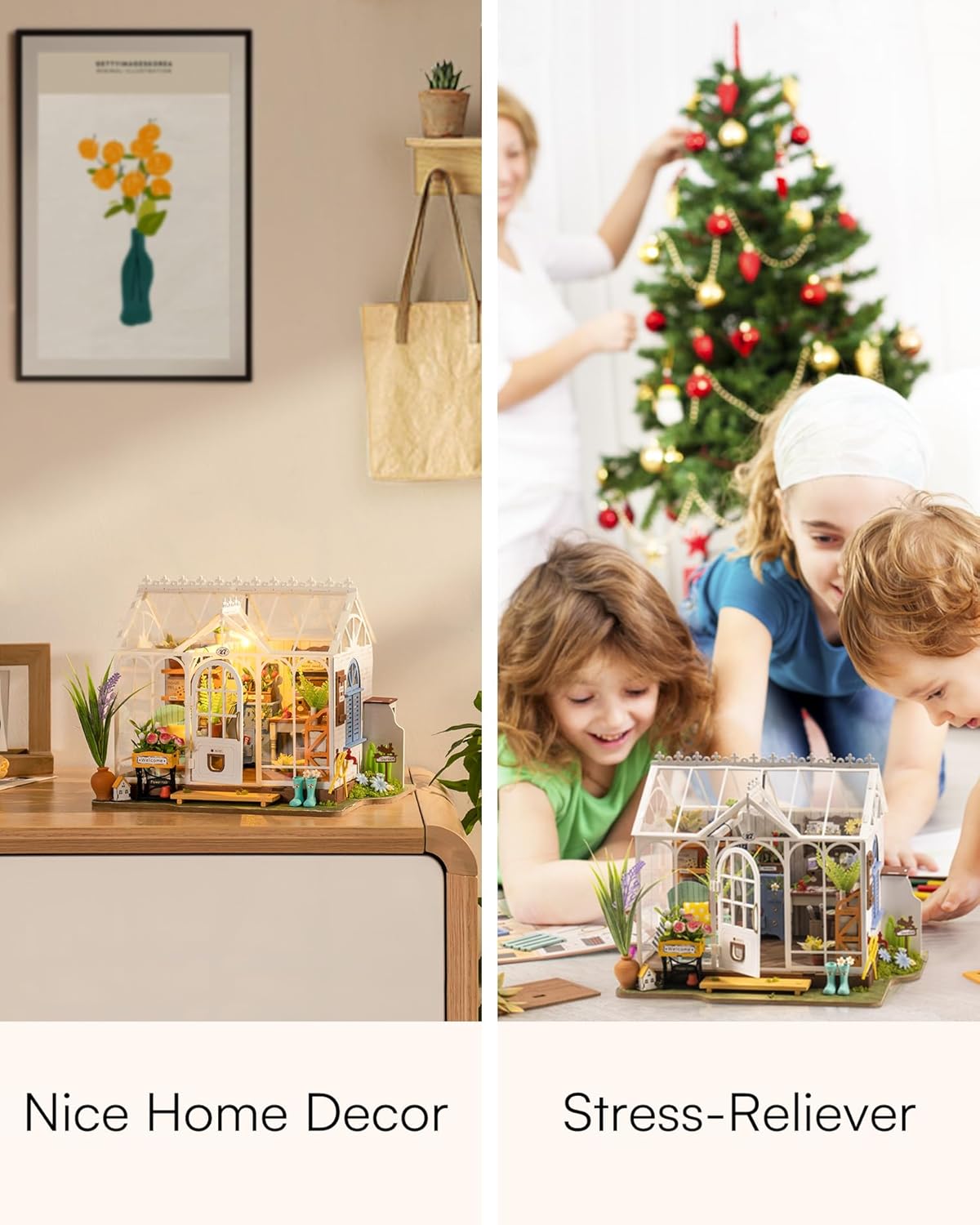 Rowood Kit de casa de muñecas de madera, kit de casa en miniatura para construir para vivir, kit de modelo de artesanía Mayberry Street para adultos