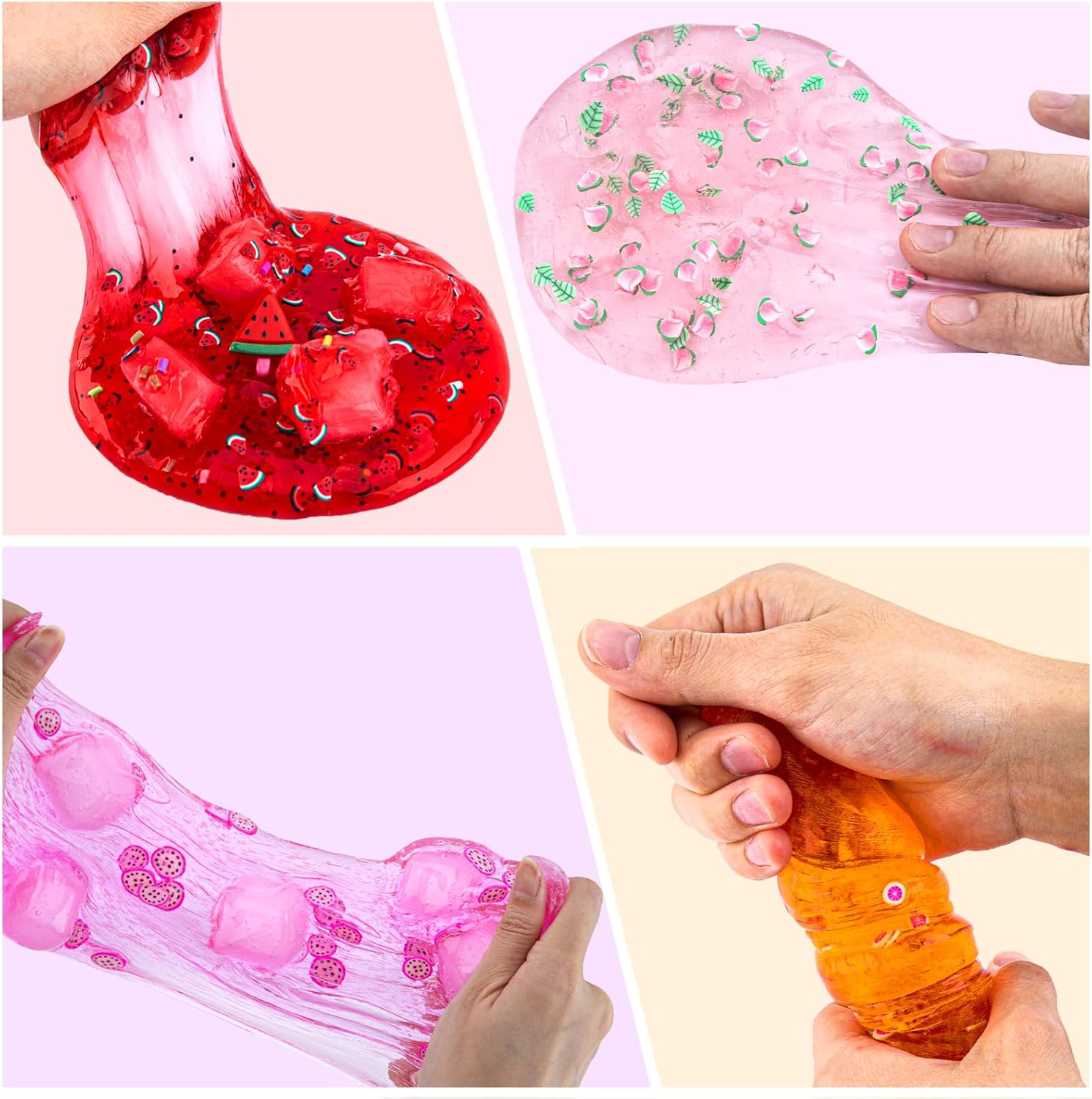 Paquete de 4 kits de slime transparente, paquete de slime de gelatina, juguetes de limo crujiente para niños, kit de fabricación de limo de agua,