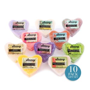 Saavy Naturals Juego de jabón en forma de corazón, barra de jabón natural orgánica perfumada, gel de baño y barra de jabón vegana natural, barra de Saavy Naturals Juego de jabón en forma de corazón, barra de jabón natural orgánica perfumada, gel de baño y barra de jabón vegana natural, barra de