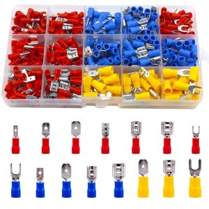 Conectores eléctricos 330 conectores de cable aislados, conectores de terminal de espada machohembra, kit de conector a tope para desconexión rápida Conectores eléctricos 330 conectores de cable aislados, conectores de terminal de espada machohembra, kit de conector a tope para desconexión rápida
