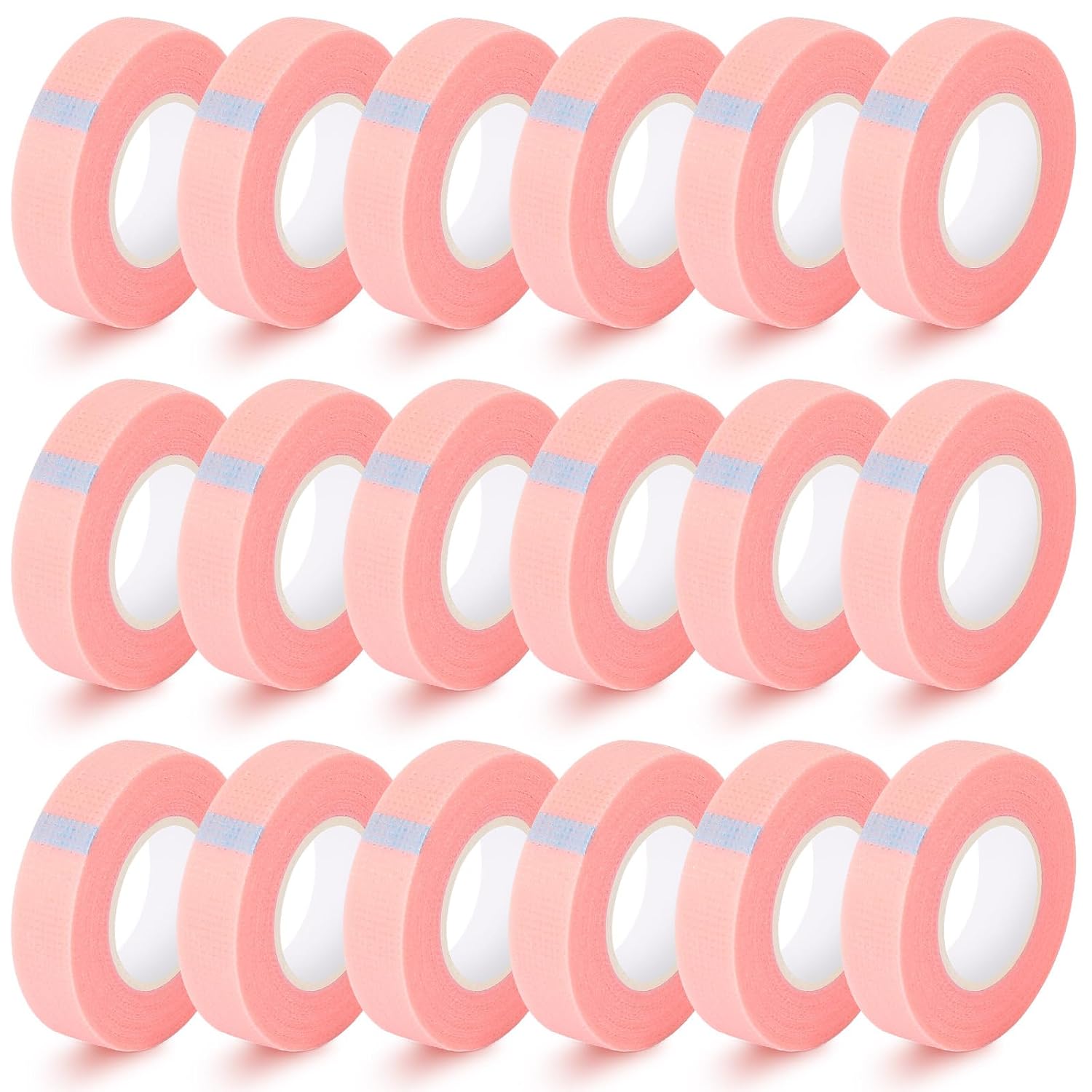 UPINS 24 rollos de cinta de pestañas, cinta adhesiva de pestañas con microporos transpirables, cinta de pestañas de tela para suministros de