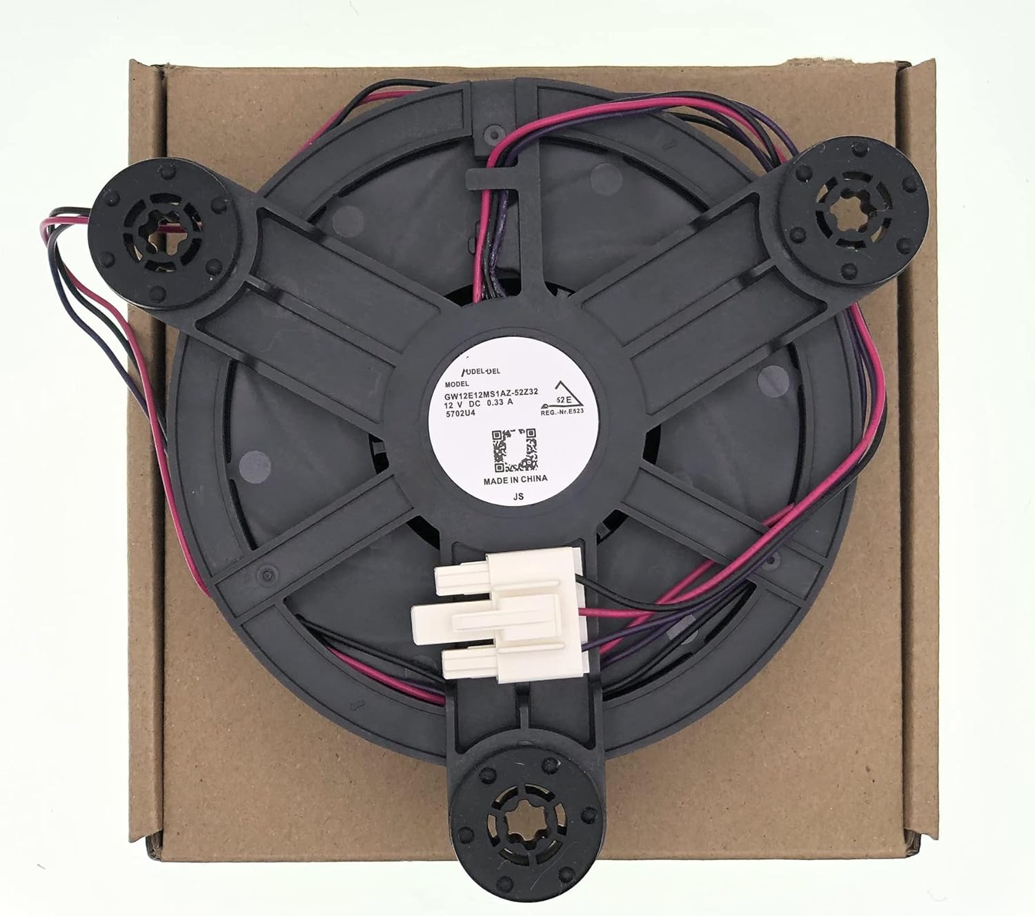 GW12E12MS1AZ-52Z32 Motor de ventilador de refrigeración para refrigerador compatible con refrigerador Haier, DC 12V 0.33A 3-Wire 5500RPM Tamaño