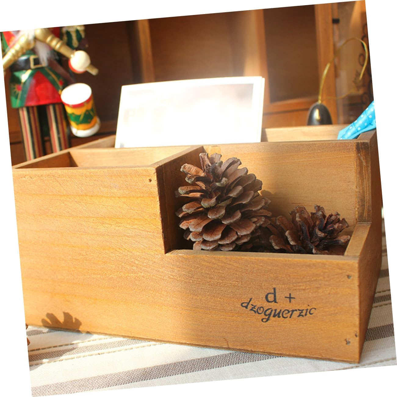 Yardwe 2 Pcs 3 Wood Desk Wooden Trinket Case Wooden Flower Pot Home Plant Container Garden Succulent Planter Jewelry Dresser Case Decorative Plants