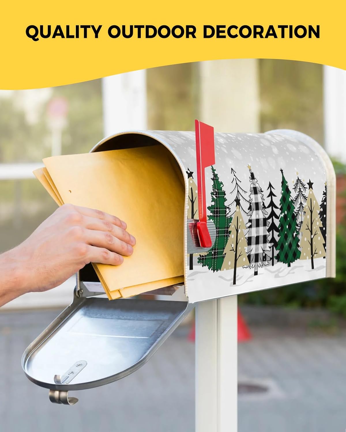 Fundas magnéticas para buzón de árbol de Navidad, diseño de árbol de Navidad, copo de nieve de invierno, para jardín, patio, decoración al aire