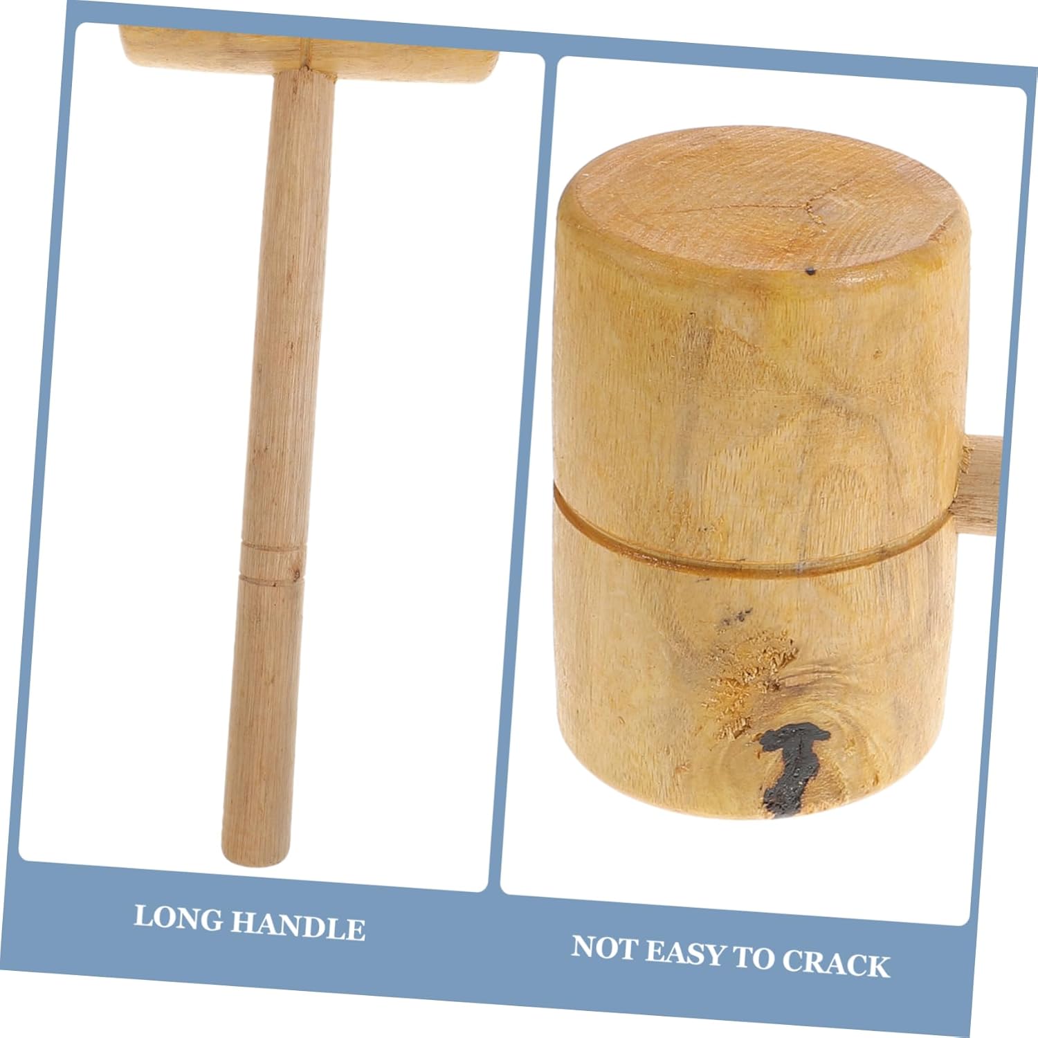 Operitacx Martillo de madera Martillo de carpintería Herramientas de mariscos Herramientas de tallado de madera Herramientas de carpintero Martillo