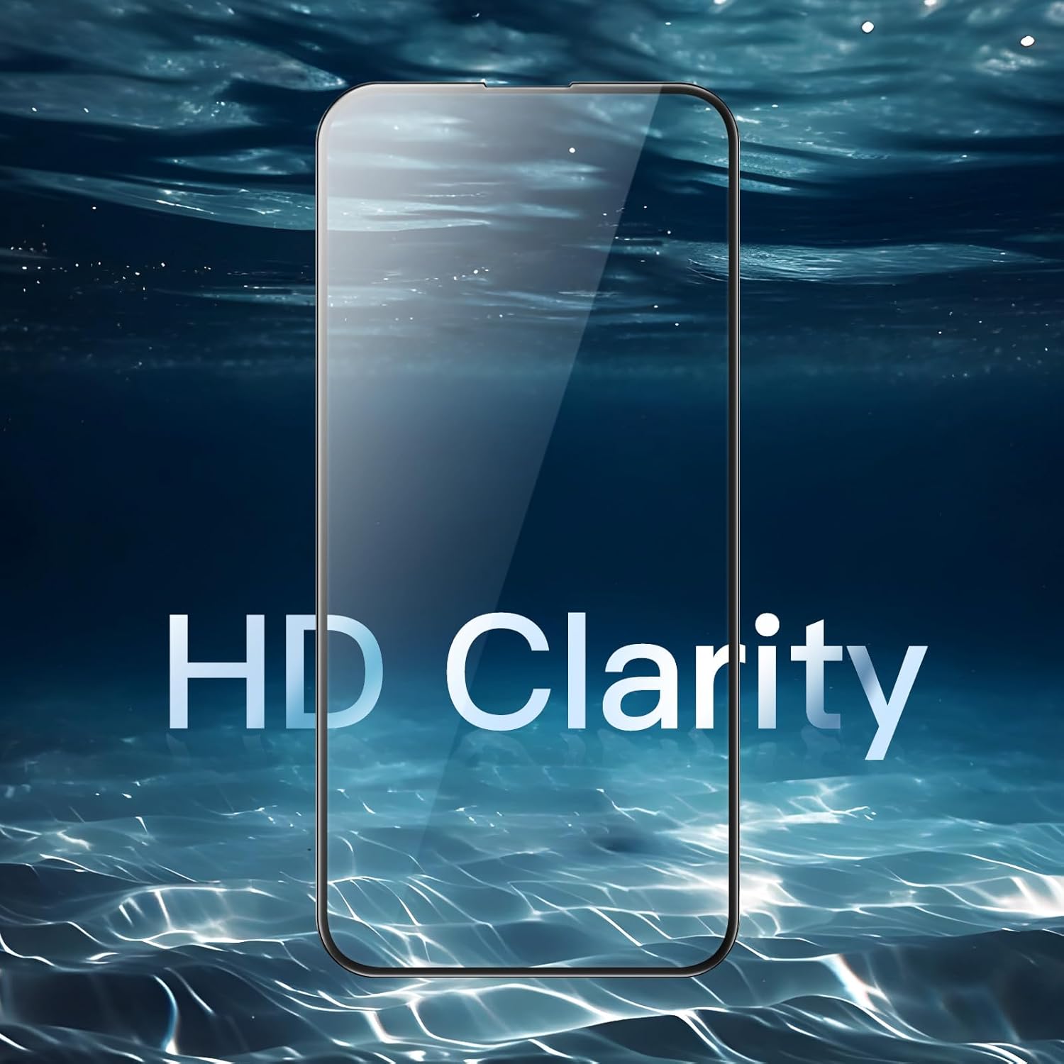 JETech Protector de pantalla de cobertura completa para iPhone 15 de 6.1 pulgadas, película de vidrio templado con borde negro con herramienta de