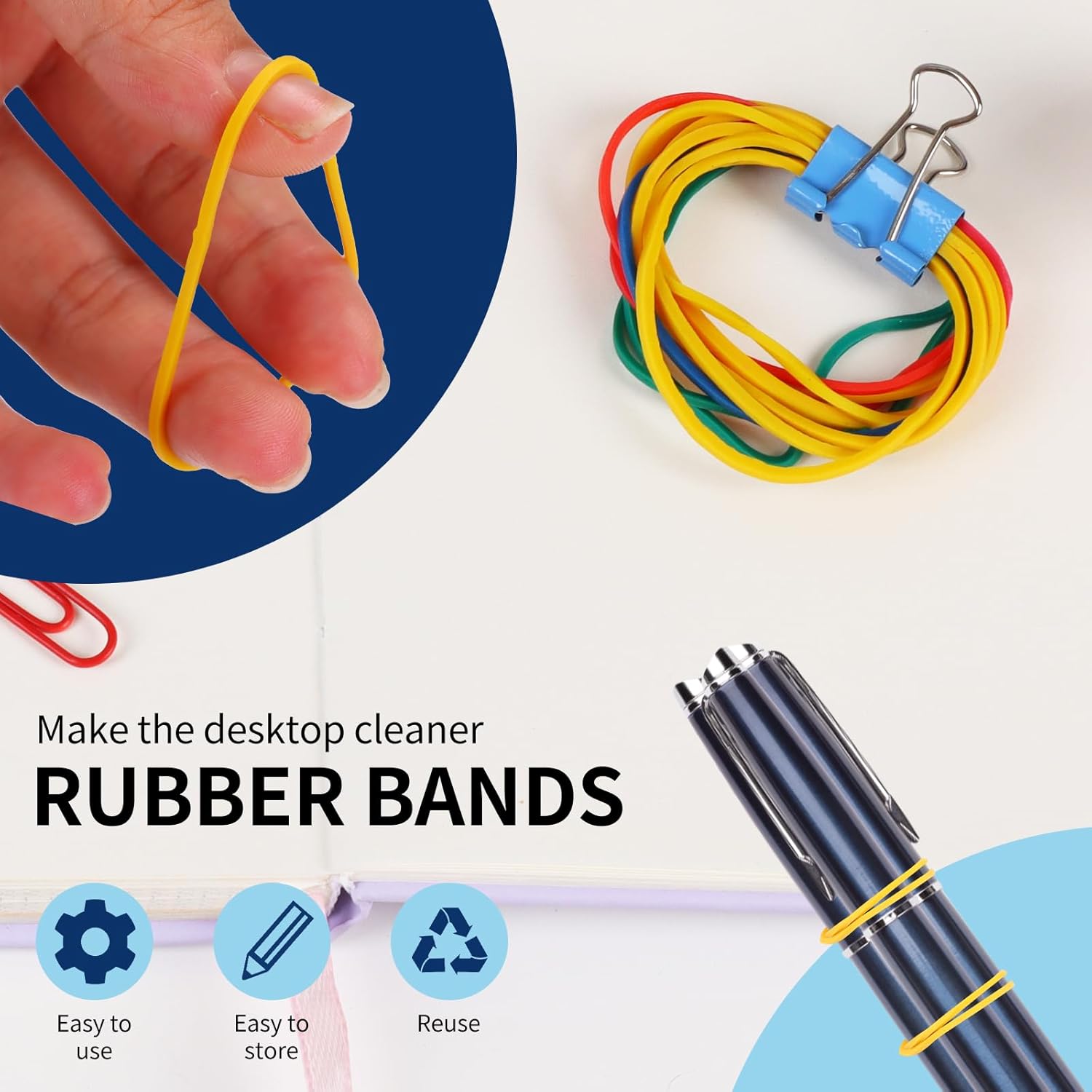 Clips de papel y clips para carpetas de varios tamaños, soporte de clip de papel pequeño y grande, juego de suministros de oficinaorganizadores de