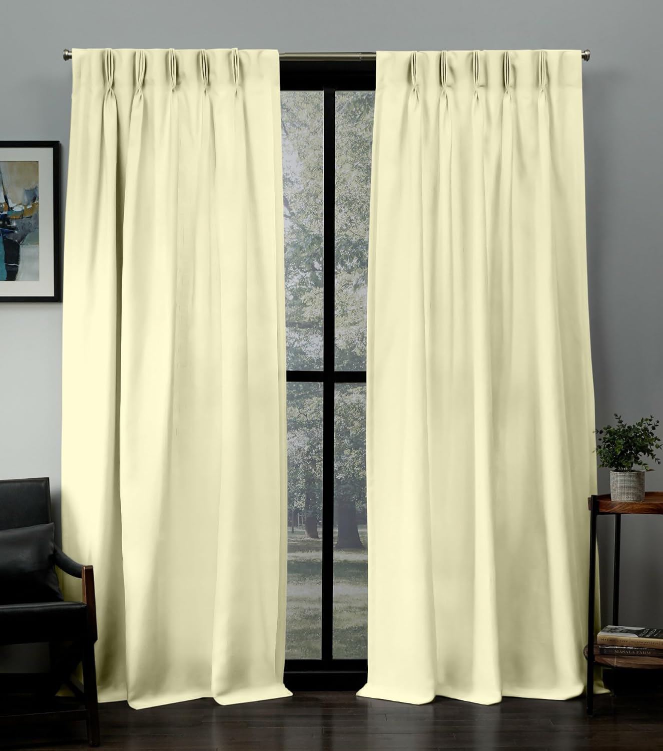 Magic Drapes Cortina opaca plisada triple con aislamiento térmico para oscurecer la habitación, a prueba de derrames, lavable a máquina, paneles de