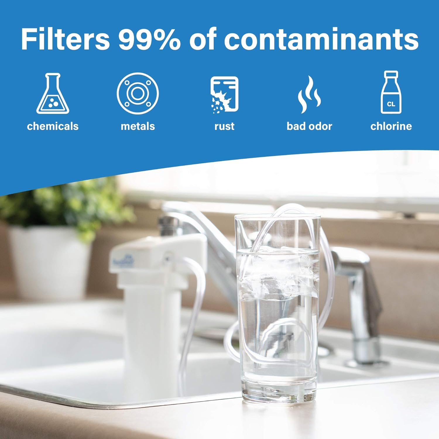 PuroSmart High Flow RO System Home Water Treatment System  Compact RO System Mounts Directly onto Faucet  Great for Apartments & Rentals  Applied