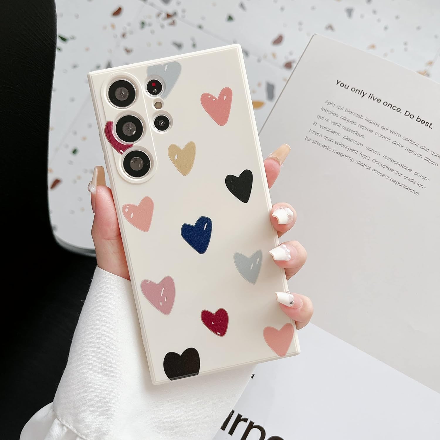 Jmltech Funda Galaxy S23 Ultra para Samsung Galaxy S23 Ultra 5G, diseño lindo de silicona líquida suave, protección de cámara, funda protectora de