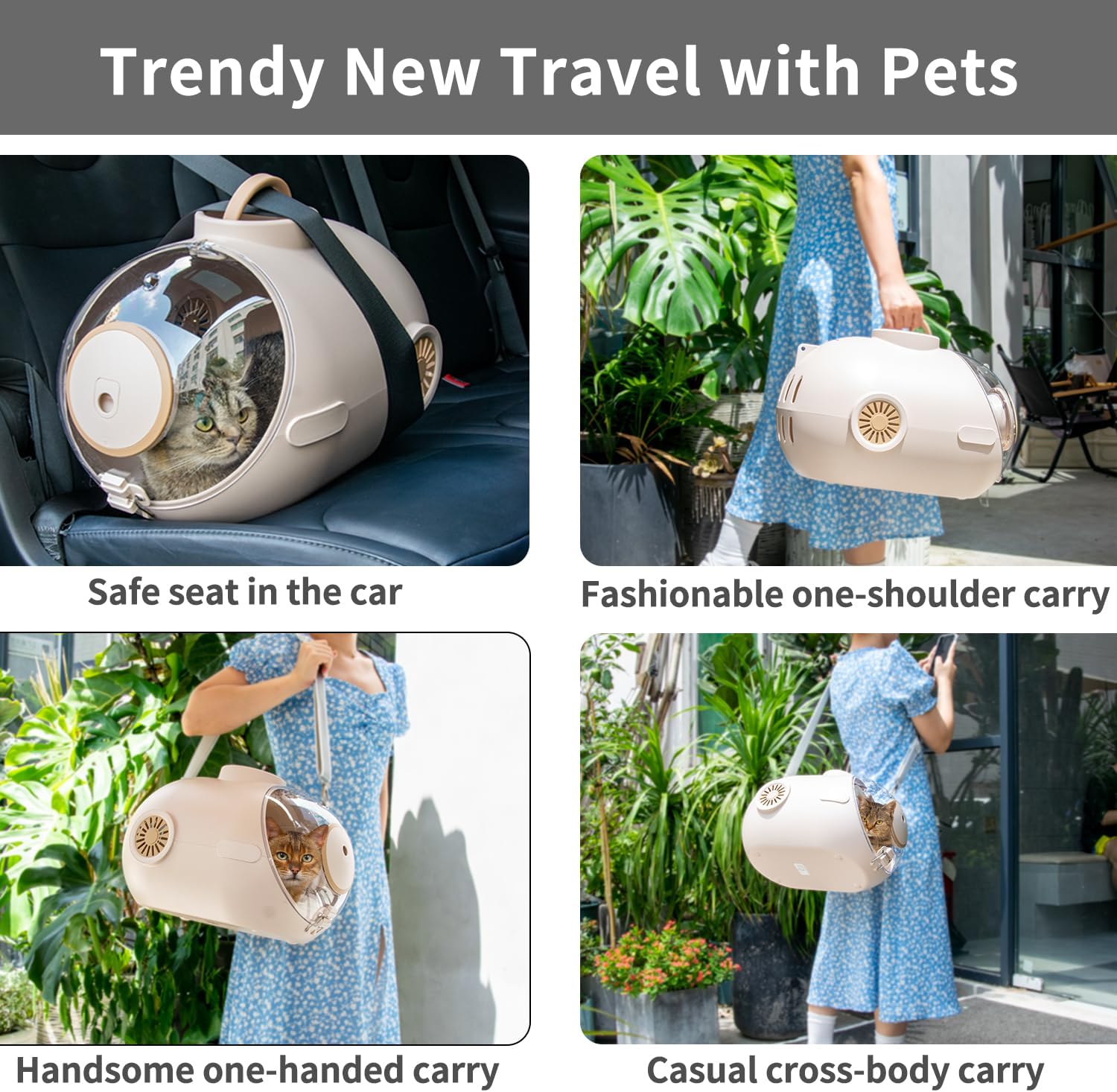Mochila para gatos y mascotas, mochila submarina transpirable para gatos, cápsula espacial, perros y gatos pequeños y medianos con ventilación para