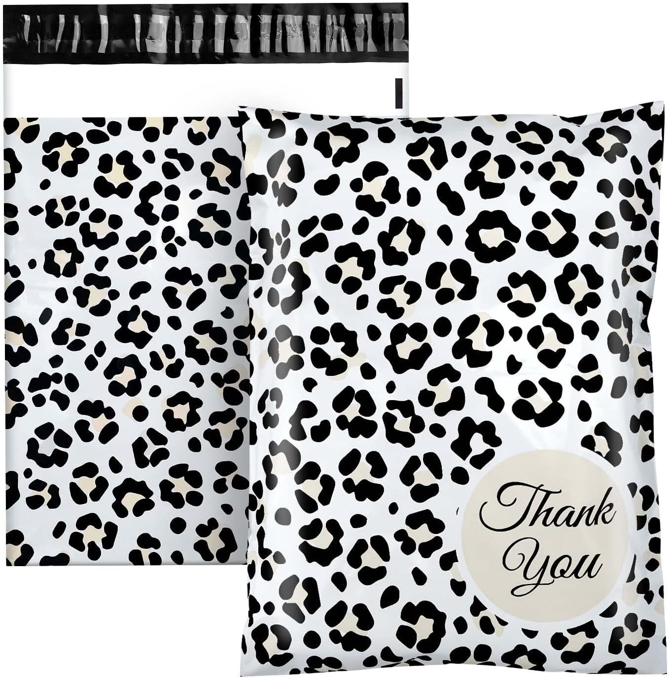 Thank You – Sobres de polietileno con estampado de leopardo con autosellado, bolsas de correo medianas para pequeñas empresas, sobres de envío para
