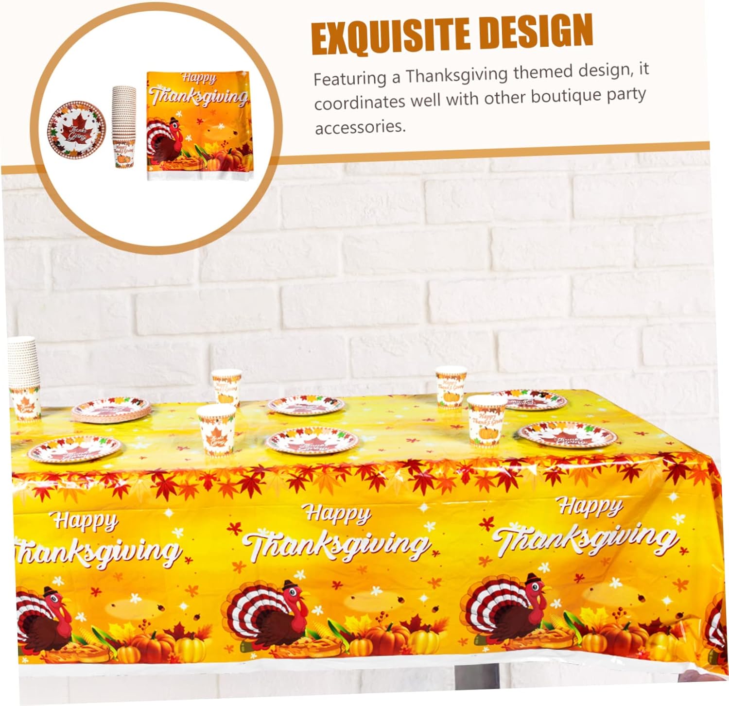 LALAFINA 4 Sets Holiday Decorations Pumpkin Table Cover Maple Leaves Drinking Cup Autumn Fall Leaf Table Cover Fall Pumpkin Decor Ocean Decorations