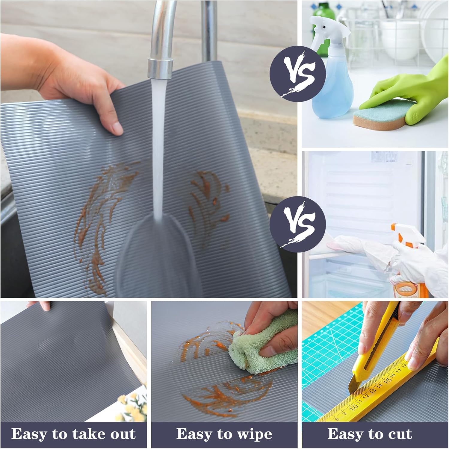 Hersvin Shelf Liners – Alfombrillas de EVA para cajones, 24 x 20 pies, protector de armario, forro de gabinete de cocina, forro para nevera (rayas