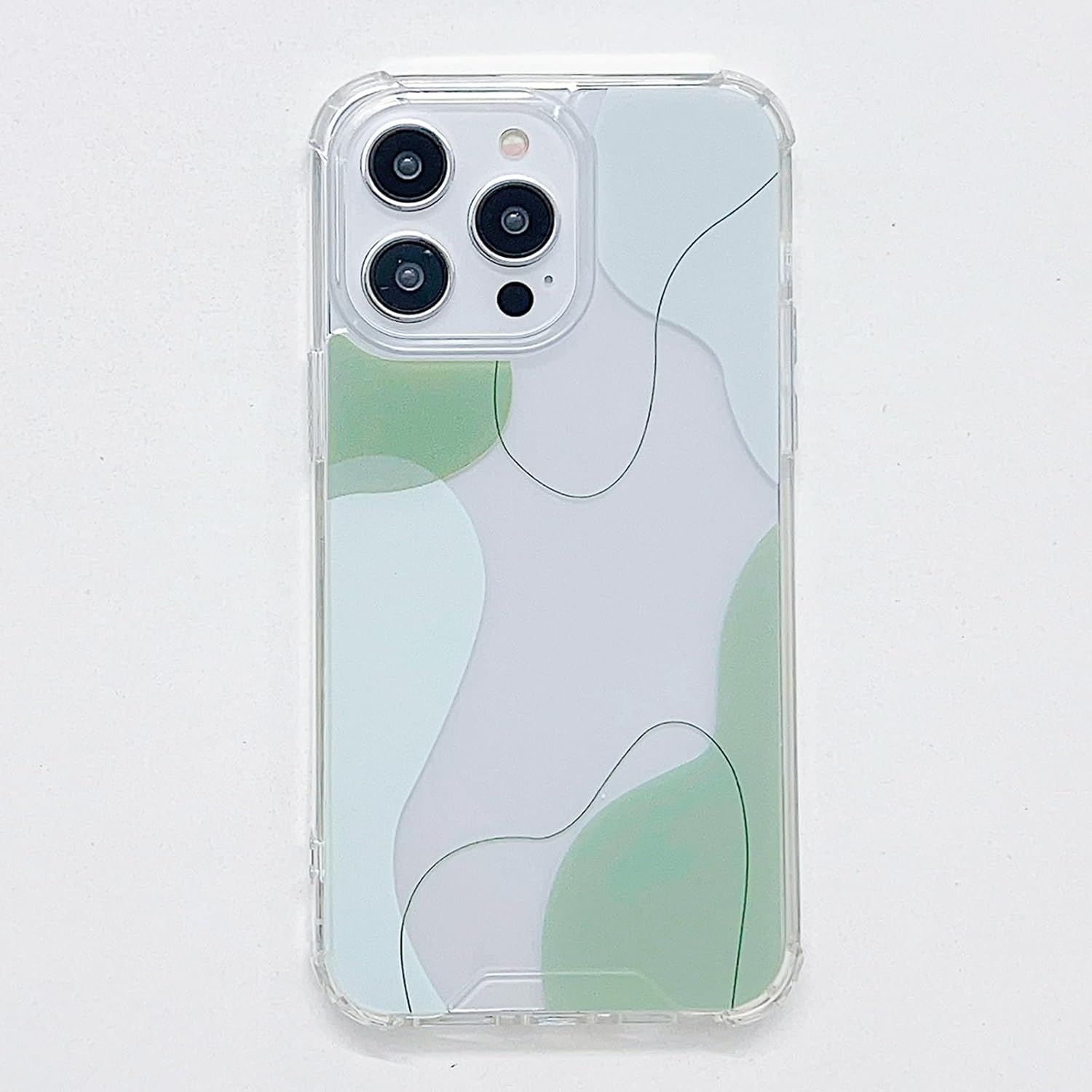 Diseñada para iPhone 14 Pro Max, bonito patrón ondulado de corazón pintado para mujeres y hombres, borde de TPU suave, protección trasera de