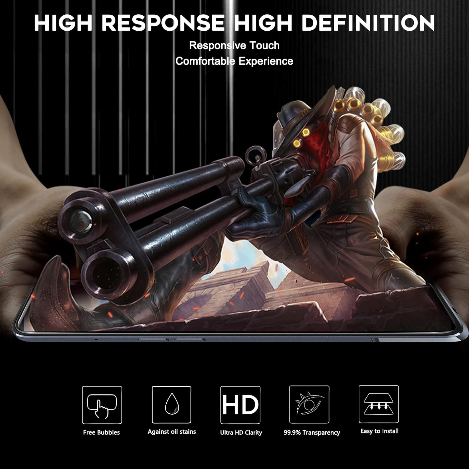 Orzero Paquete de 4 protectores de pantalla de vidrio templado compatibles con OnePlus Nord N20 5G, bordes de arco 2.5D, 9 durezas HD, sin burbujas