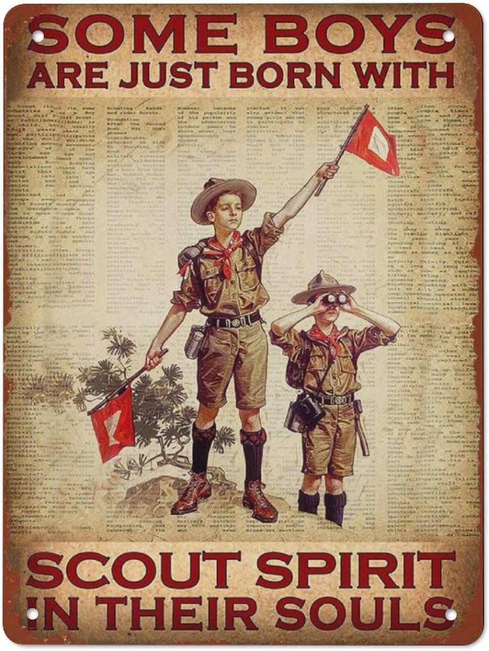 Póster de metal con texto en inglés Some Boys are Just Born with Scout Spirit in Their Souls de aluminio para el hogar, bar, cocina, cafetería,
