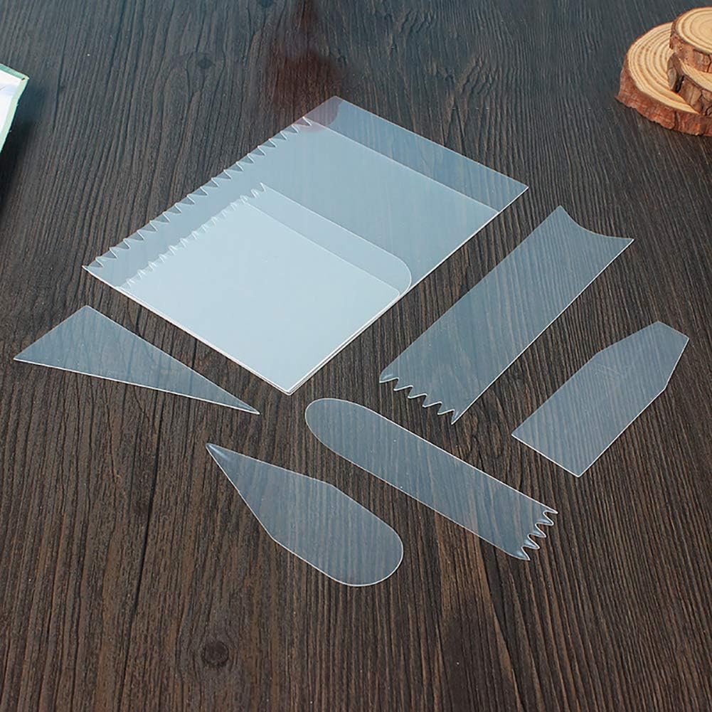 18 piezas de raspador de crema transparente flexible para tartas, glaseado, espátula de pastelería, suministros de decoración de pasteles,