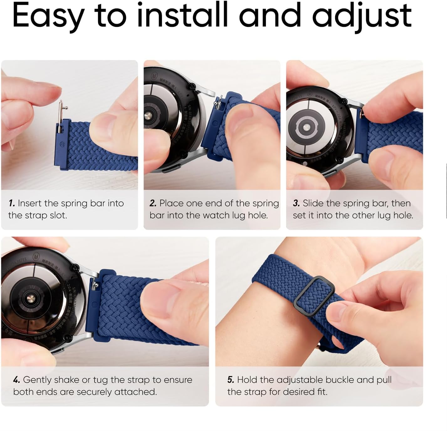 Knossen Correas de reloj de 0.787 in compatibles con Samsung Galaxy Watch 6 5 4 1.575 in 1.732 in, Galaxy Watch 6 4 Classic, Galaxy Watch 5Pro,
