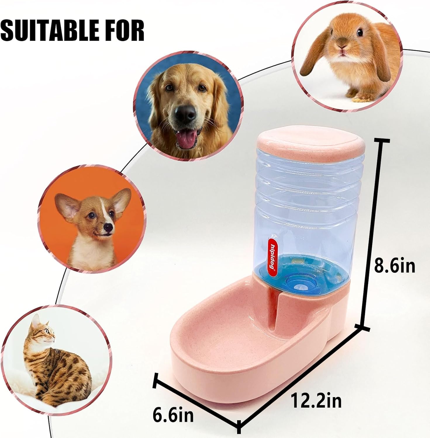 kathson Gravity – Dispensador de agua para perros, estación automática de agua potable para gatos, 1 galón, gran capacidad, cuenco de agua para
