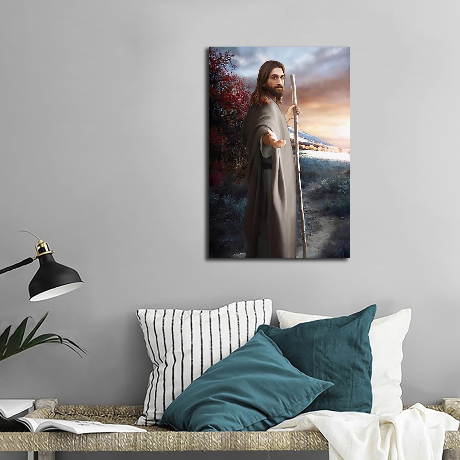 Lienzo decorativo para pared, póster de Jesús, cuadros de Jesucristo, pintura decorativa, lienzo para pared, sala de estar, dormitorio, pintura, 1