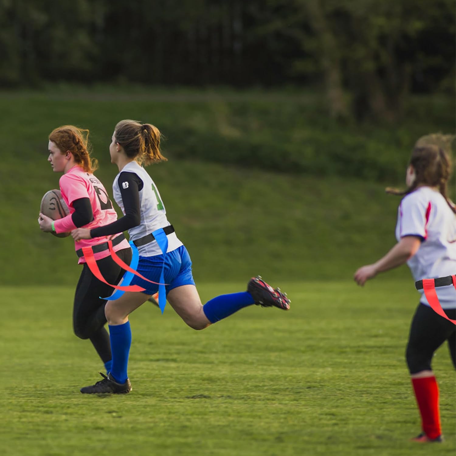Hilhook Cinturones de fútbol con bandera, 10 juegos20 juegos de fútbol con bandera ajustable con banderas para niños, jóvenes y adultos entrenamiento
