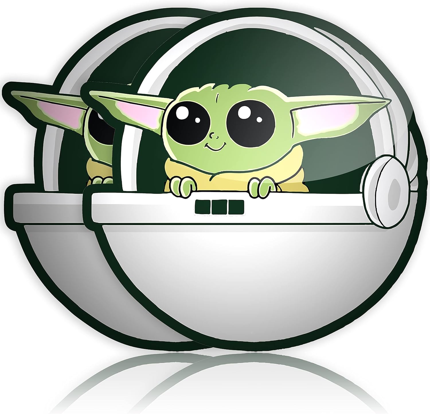 Baby Yoda – Calcomanías de auto (paquete de 2) súper lindas calcomanías mandalorianas para tu automóvil, camión o laptop