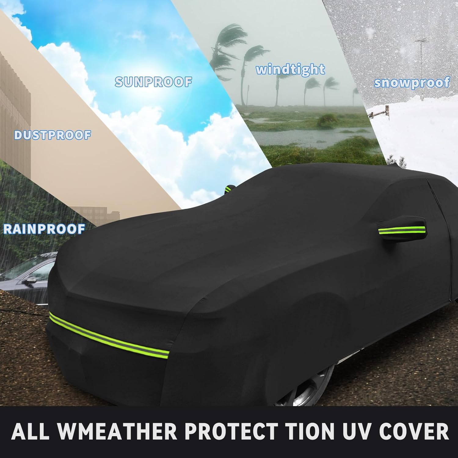 Funda impermeable para automóvil para Jeep Grand Cherokee, ultra ligera, fácil de instalar, protección para todo tipo de clima, con puerta con