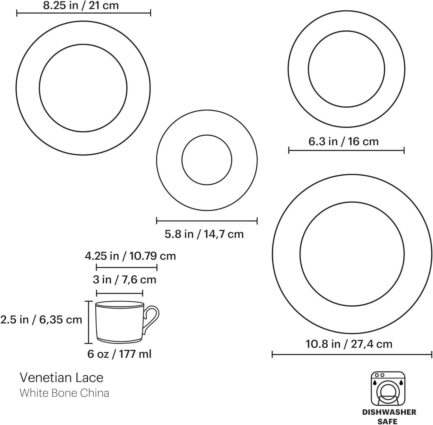 Lenox Lenox – Juego de 5 piezas de encaje veneciano, juego de 5 piezas, vajilla fina de encaje veneciano, color blanco