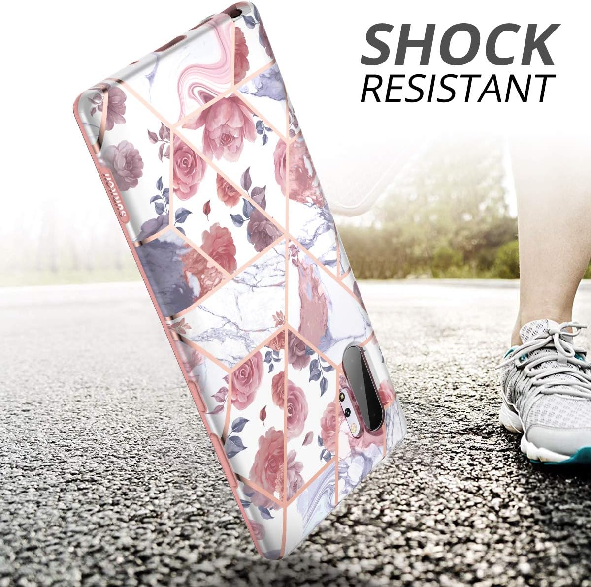 SURITCH Funda para Galaxy Note 10 Plus, protector de pantalla integrado Mármol de oro rosa, carcasa suave a prueba de golpes, resistente, híbrida de
