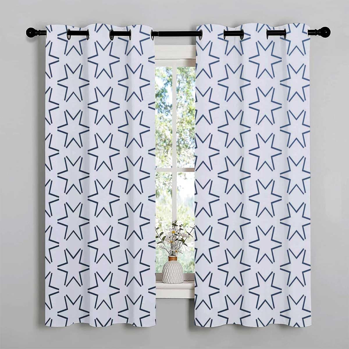 YANFENQI Dorm Closet Curtains Light Color Geometry Lattice Line Modern Closet Door Curtain Cortinas para Ventanas De Cuarto 63Inch Width by 63Inch
