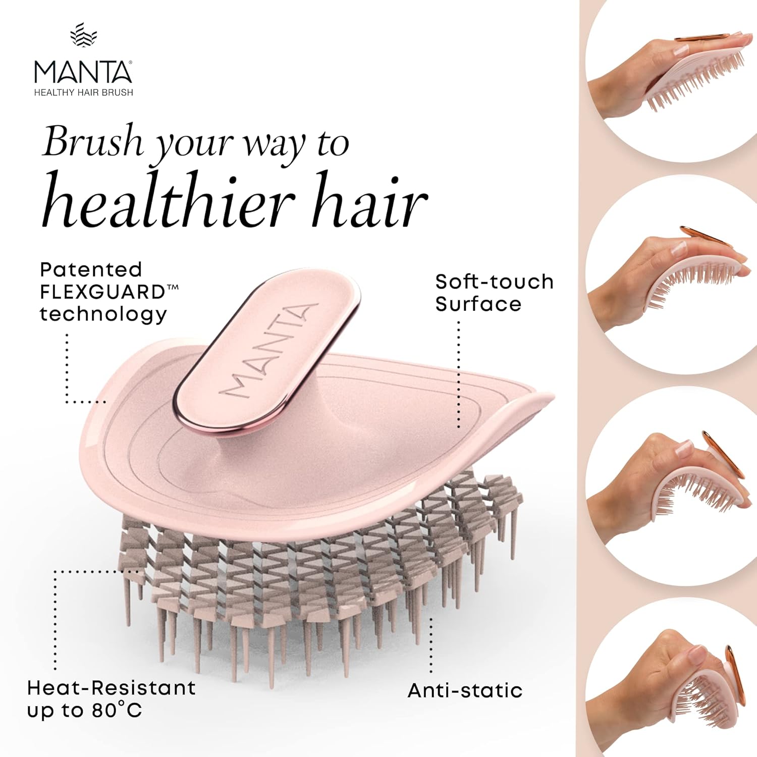 Cepillo para el cabello  Cepillo de pelo totalmente flexible  Cepillo suave que ayuda a prevenir la rotura del cabello  Masajeador y desenredante