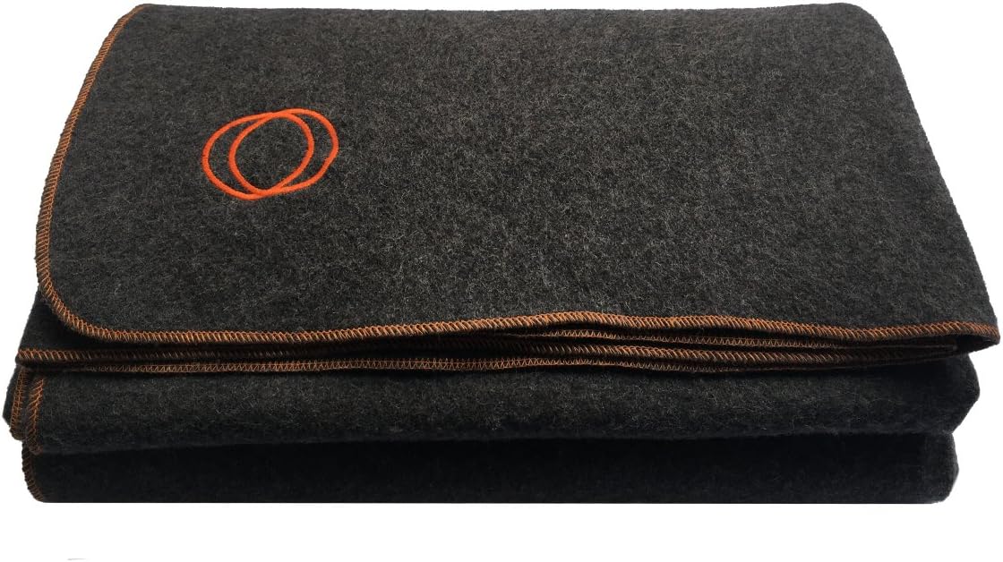 Orion Outpost Trading Co. Vestige – Manta militar de lana, 4.5 libras, 66 x 84 pulgadas (grisnaranja)