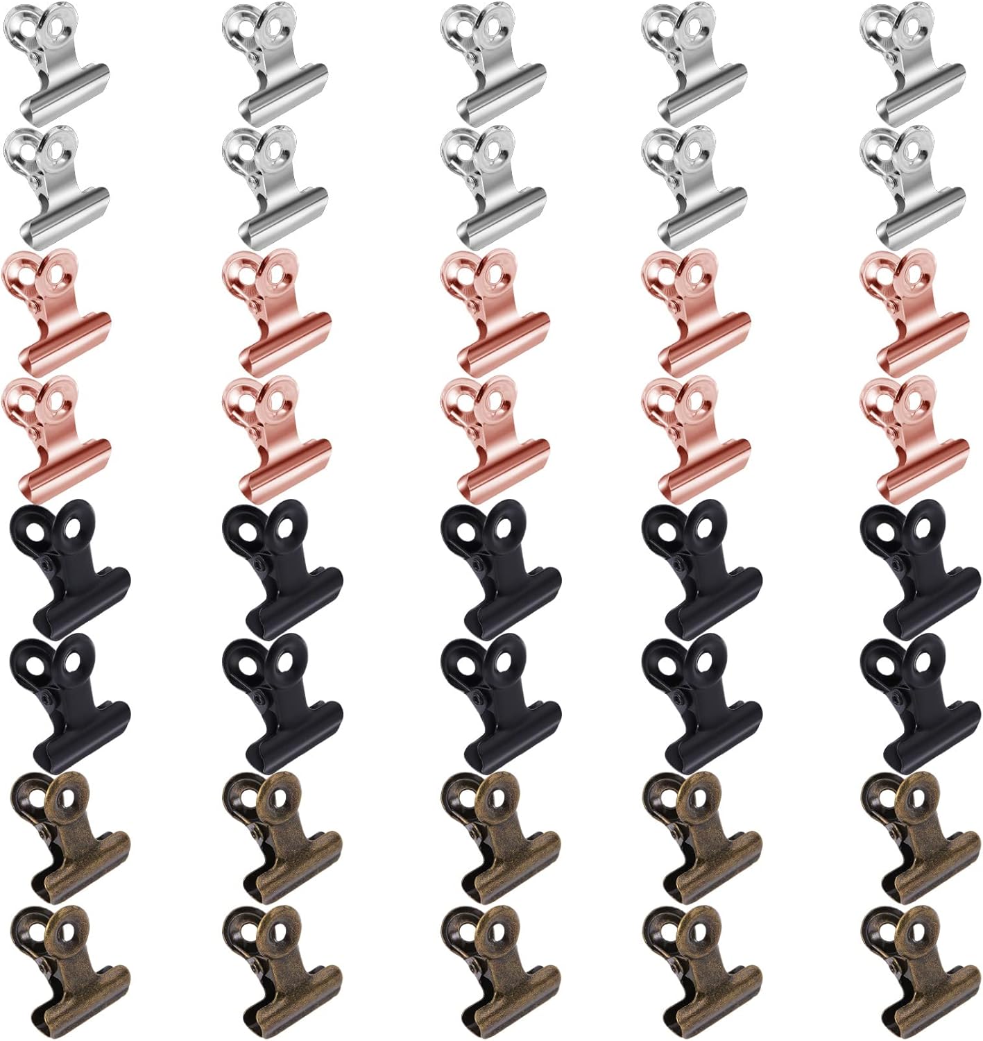 40 Pack Bulldog Clips,1 Inches Small Metal Clips,Metal Hinge Clips,Photo Clips,Paper File Clips for Crafts,Food Bags,Drawings, Photos at Home
