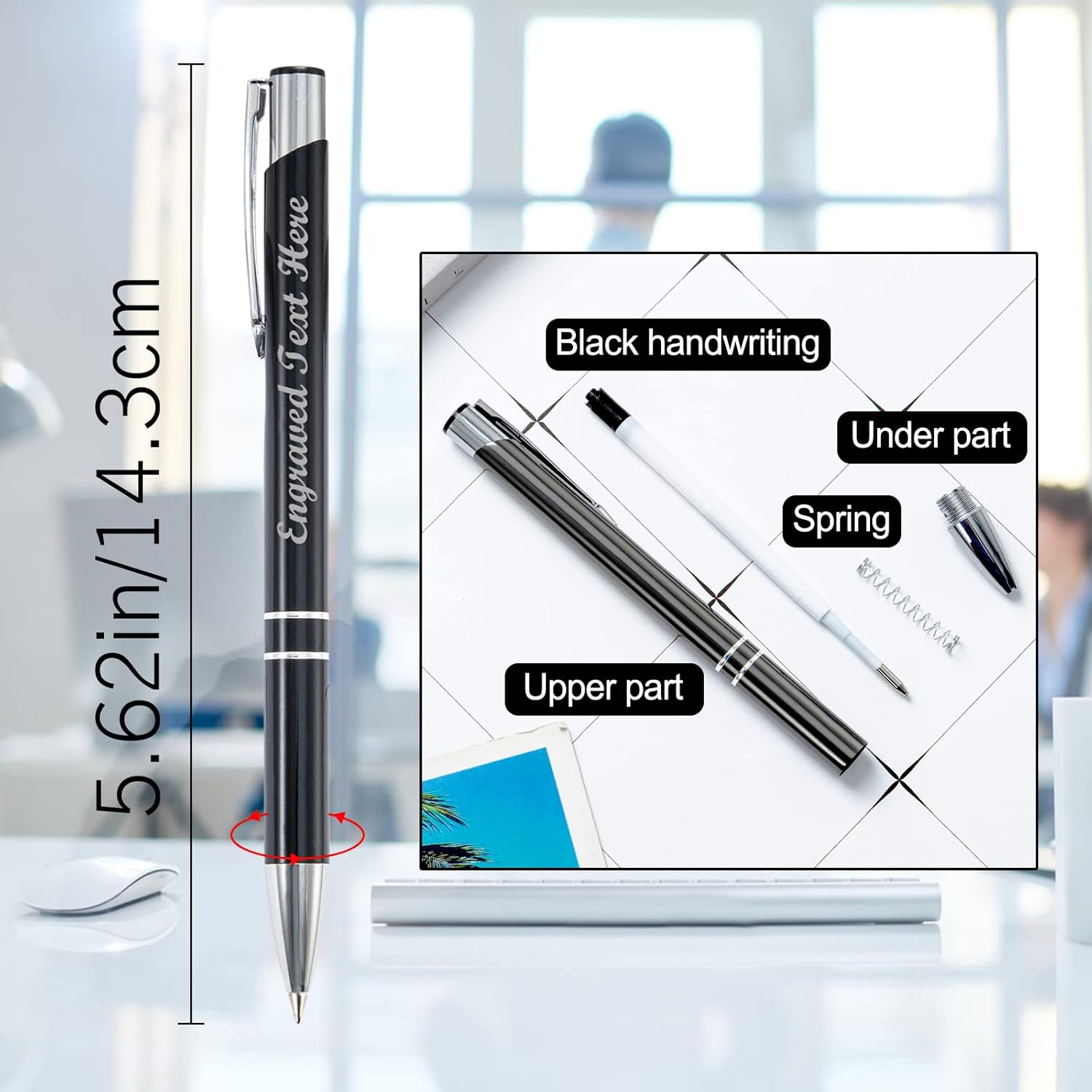 Bolígrafos personalizados a granel con grabado sin nombre, bolígrafo de impresión personalizada, bolígrafo de metal pastel, regalo personalizado