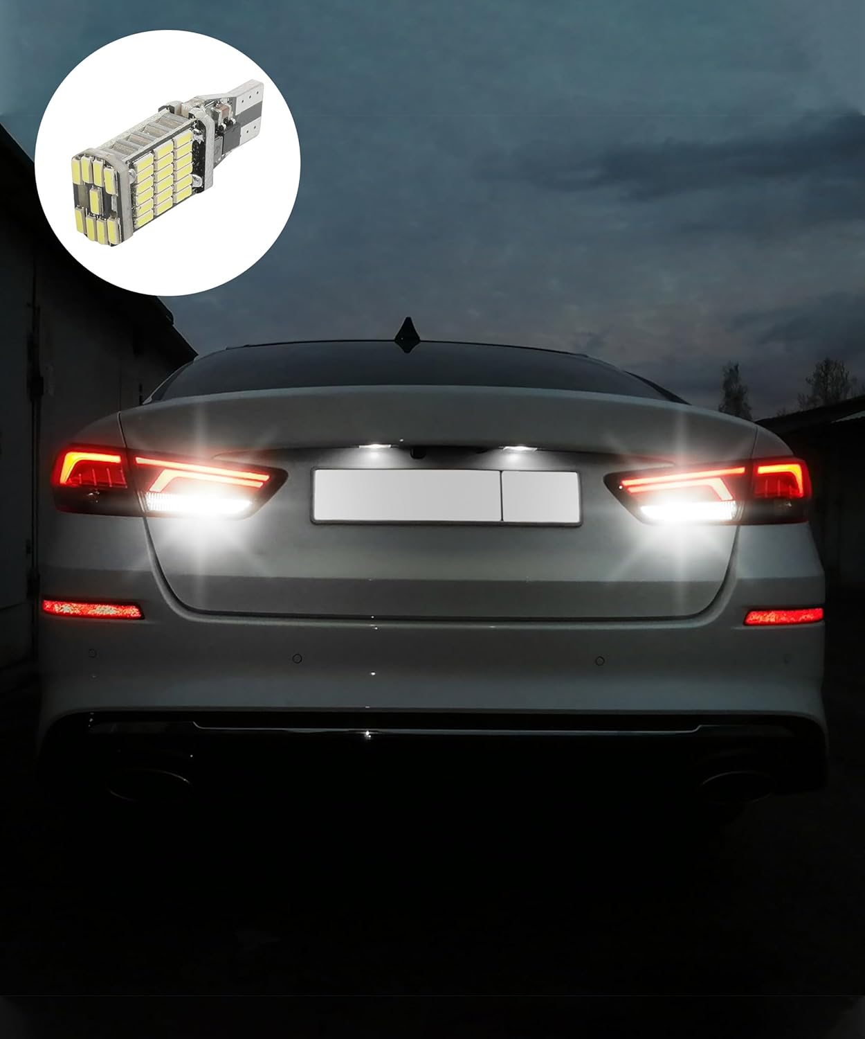 RACOONA Paquete de 4 luces LED de marcha atrás, bombilla de marcha atrás, accesorios de automóvil, sin errores, luces traseras LED, luces de giro,
