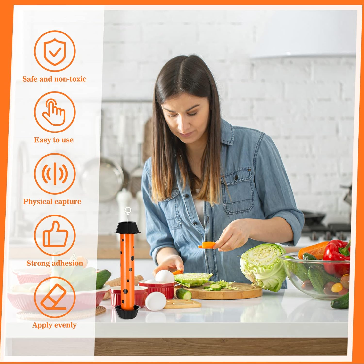 Trampas para moscas de frutas para interiores, trampas colgantes para moscas al aire libre, trampas adhesivas para mosquitos para interiores, tubos