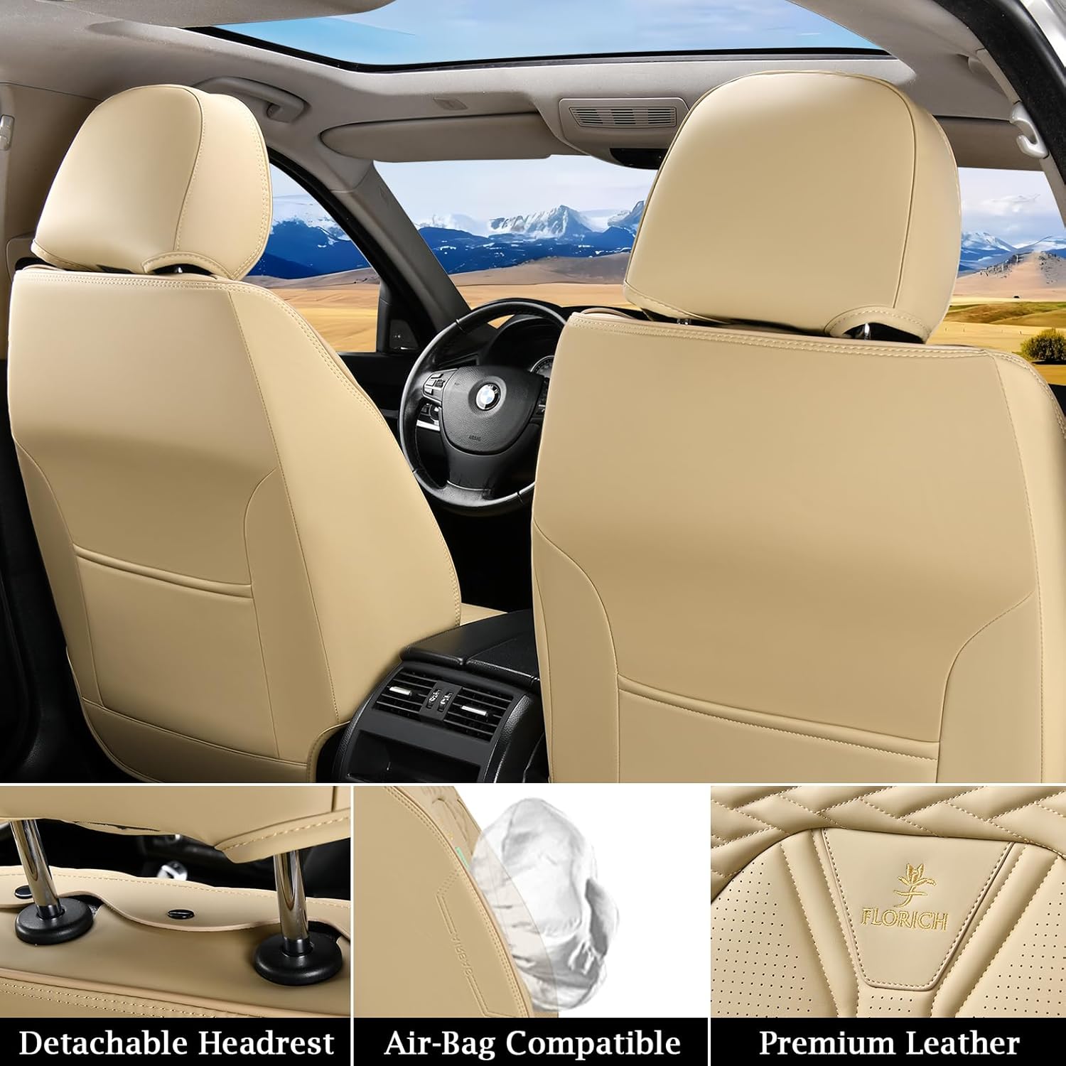 Fundas de asiento para automóviles, fundas de asiento impermeables, fundas de asiento de cuero para automóvil, paquete de 2, protector universal de