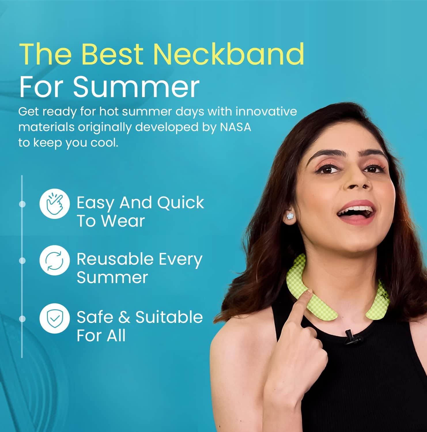 icicool Neckband – Envoltura de cuello refrescante para climas cálidos, construcción, caminar y mucho más. Se congela a temperatura ambiente. Sin